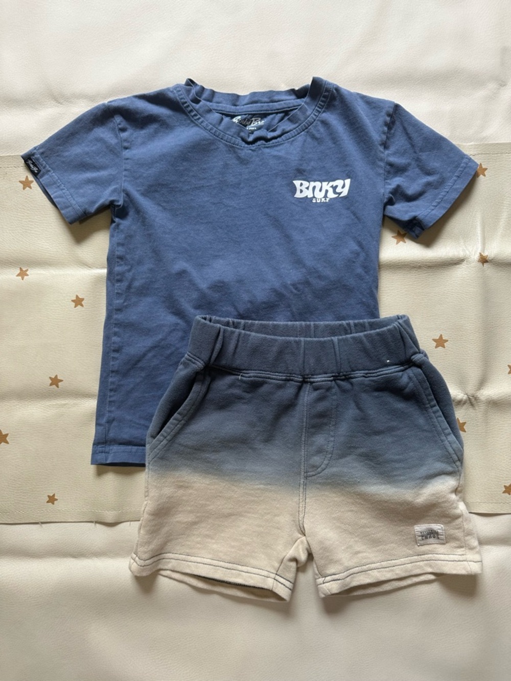 Binky Bro Surf Get Pitted Blue Cotton Tee & CottonOn Ombre Shorts Set